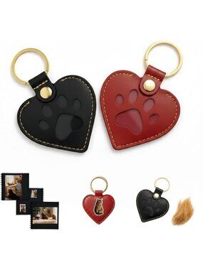 Pet Fur Keepsake Keychain - Memory Charm for Dog & Cat Lovers, Pet Memorial Gift